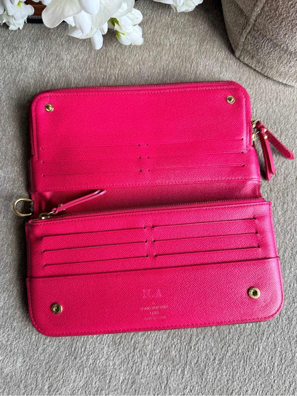 Louis Vuitton Brown Monogram Insolite Wallet with Pink Interior Authentic